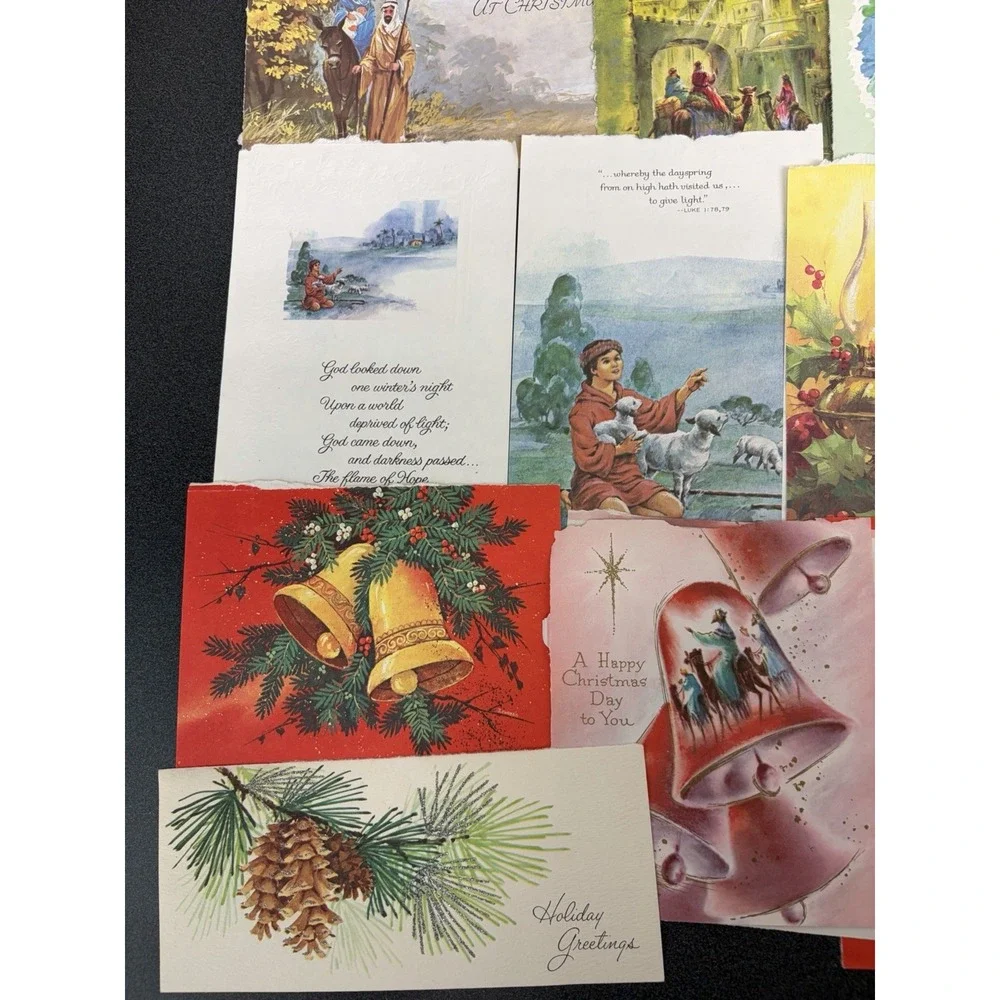 Vintage Retro Christmas Cards Fronts ONLY 1950s 1960s Scrapbooking Crafts 50+